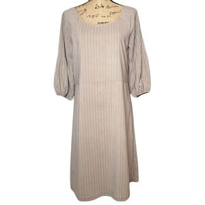 VERTIGO PARIS Women's Regular Blouson Herringbone Shift Dress Beige Size Medium